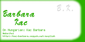 barbara kac business card